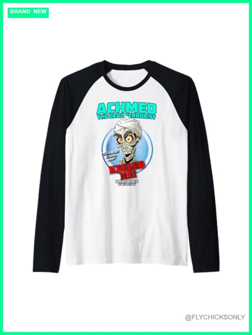 Achmed Dead Terrorist Raglan Baseball Tee Short Sleeve Novelty Graphic